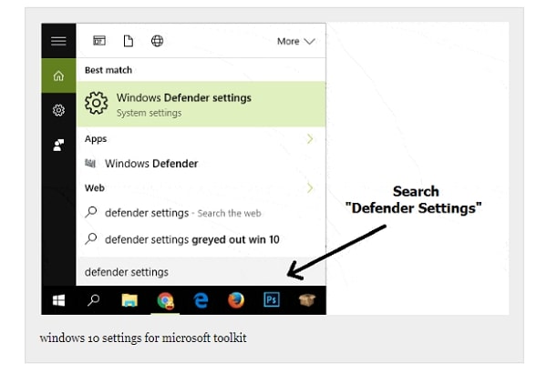 search defender settings