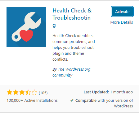 site health plugin by wordpress.org