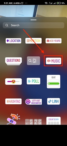 add instagram story music