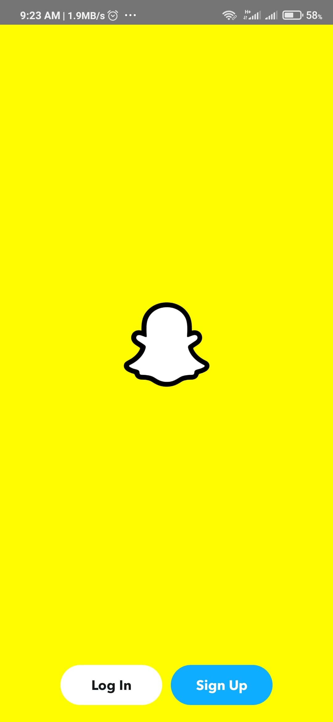 click login button on snapchat app