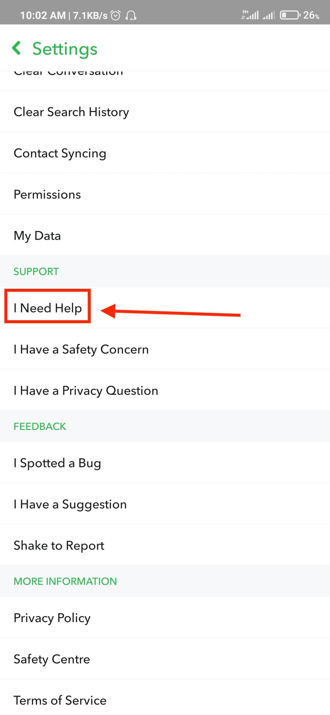 click on I need help option