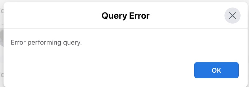 error performing query error