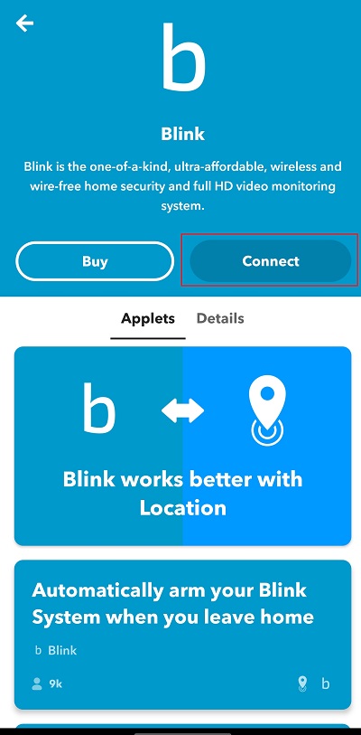 connect Blink with Google Home using IFTTT applet