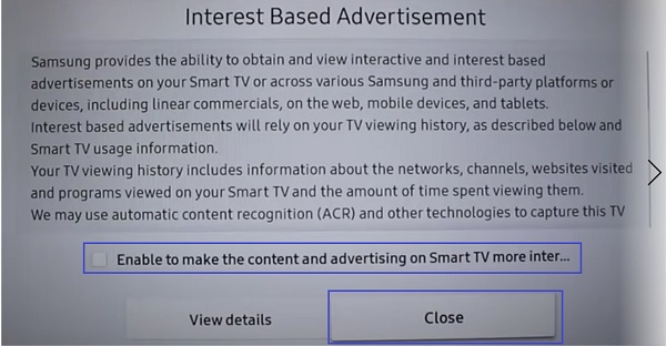 disable interest based advertisement