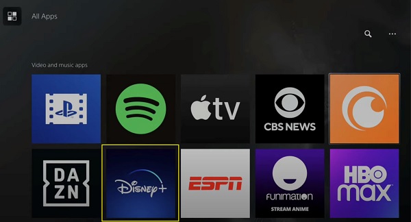 disney plus app on ps5 media library