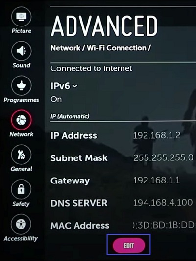 edit advanced network settings