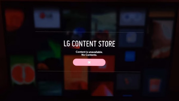 lg content store is not available