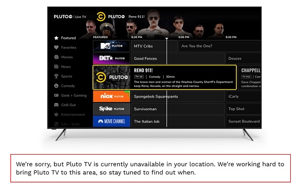 Pluto TV geo restriction