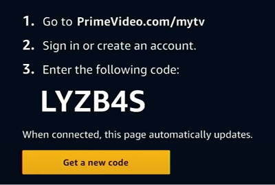 prime video sign in code