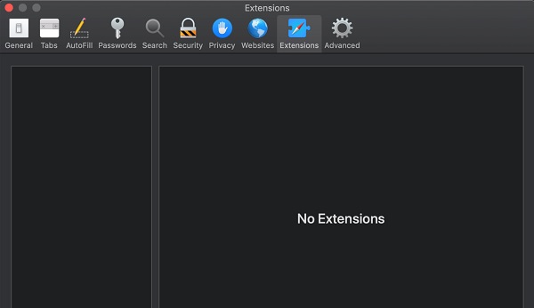 safari extensions tab