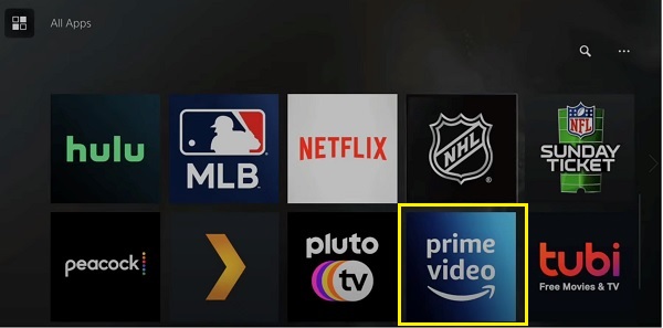 select amazon prime video app