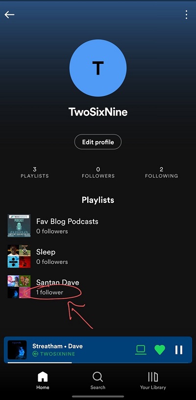 Spotify playlist followers count