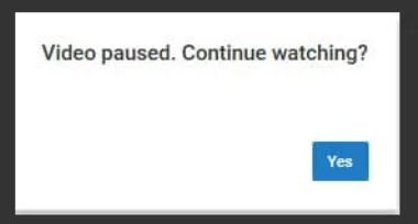 video paused continue watching prompt
