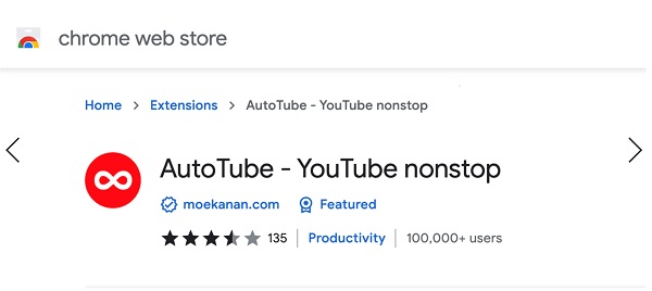 youtube non-stop extension