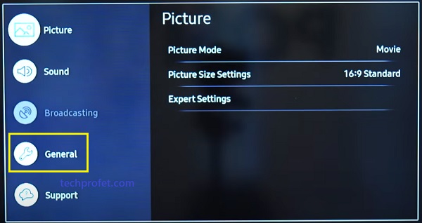 click on general settings tab