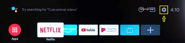 click on Android TV settings icon
