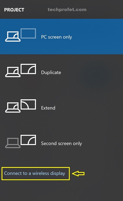 connect to wireless display on Windows