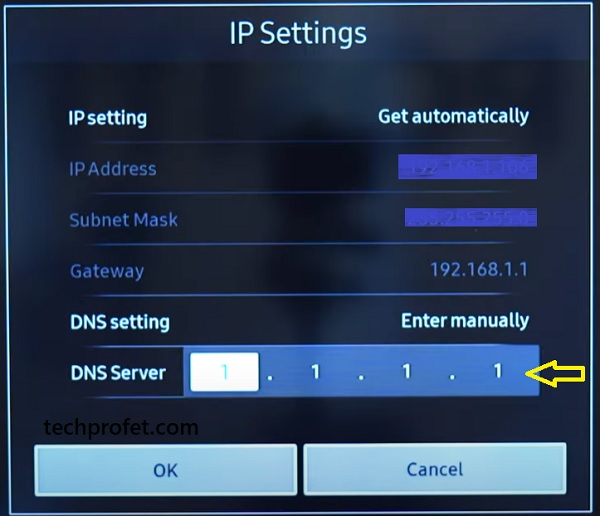 enter DNS server manually