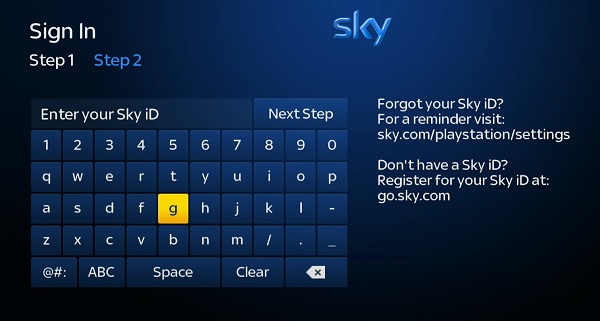 enter your Sky ID