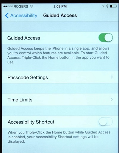turn on guided access on iPhone