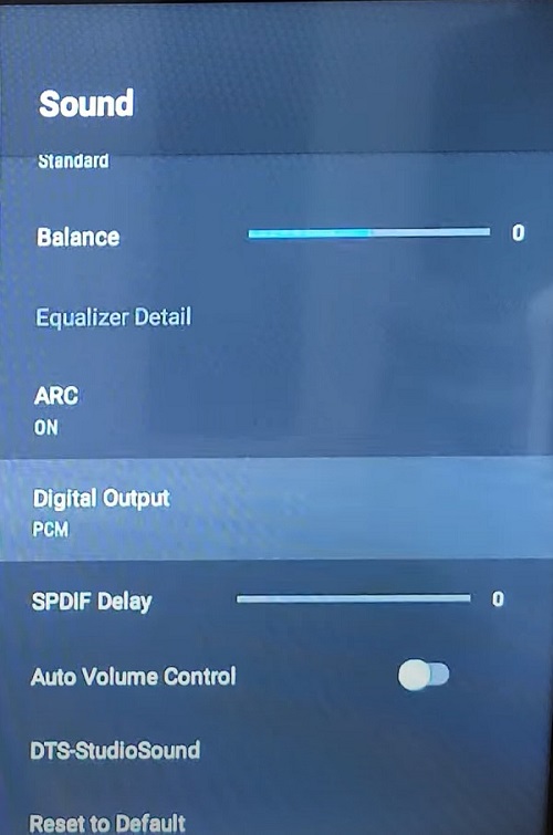 Hisense TV digital audio settings