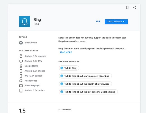 link Ring to Google device