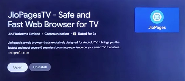 open internet browser on TV
