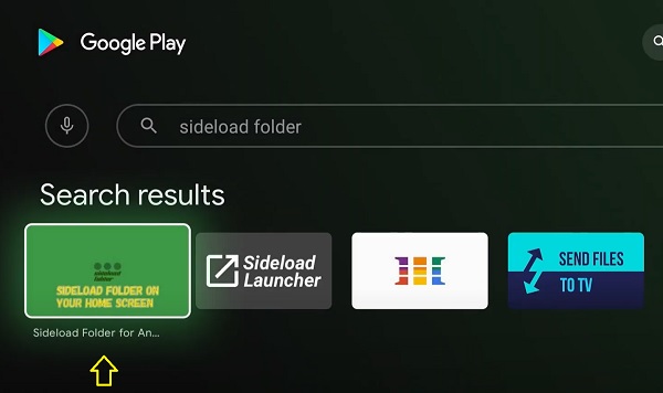 search for sideload app on Google Play store