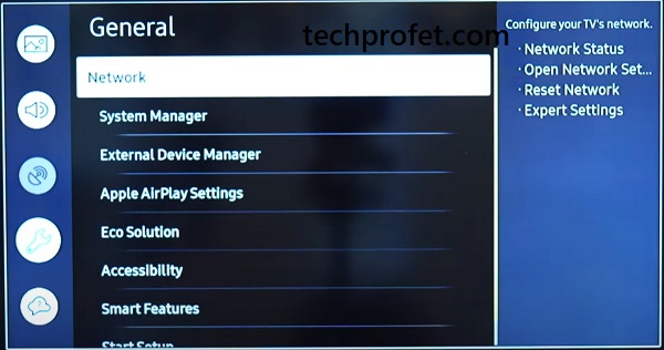 select network settings