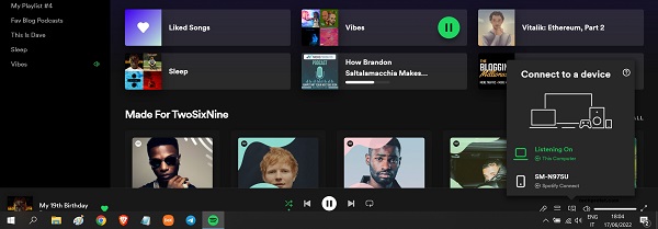 Spotify on Windows computer