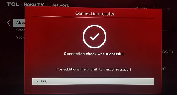 connection check successful