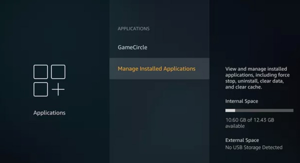 manage installed applications on Fire TV