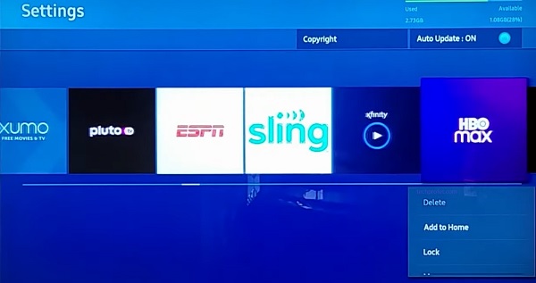 reinstall HBO max on Samsung TV