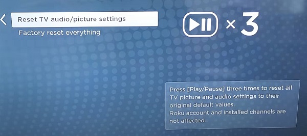 reset TV audio settings