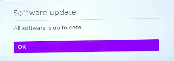 Roku software is up to date