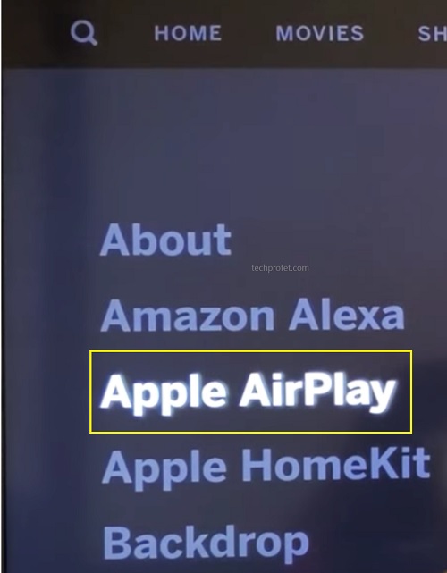 Select Apple AirPlay option