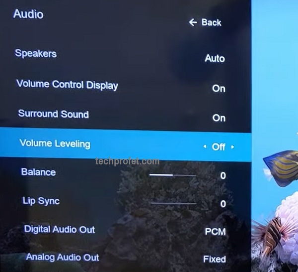 turn off volume leveling on Vizio TV