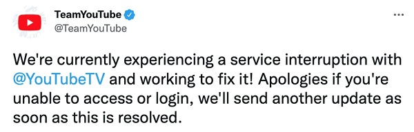 YouTube server down