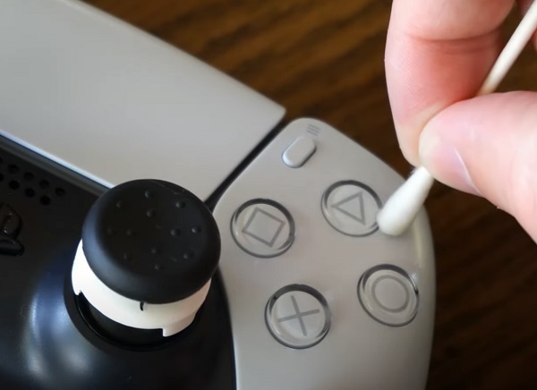 clean edges of controller button