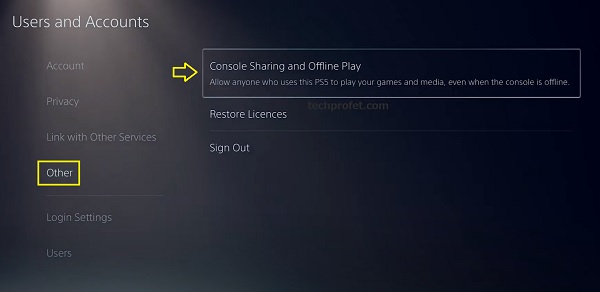 PS5 console sharing and offline play