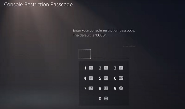 enter PS5 console restrictions passcode