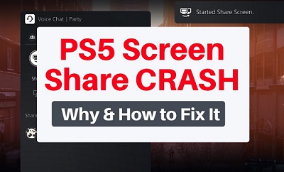 PS5 screen share crash