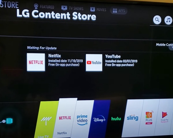 select Netflix app on LG content store