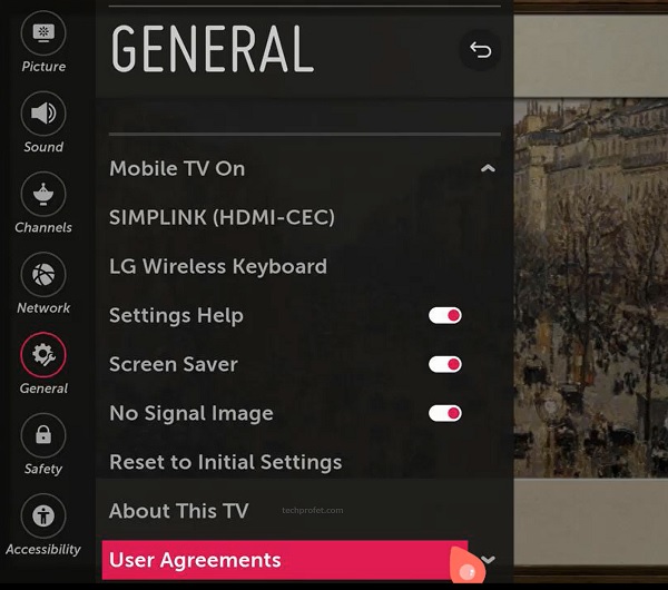 select user agreements