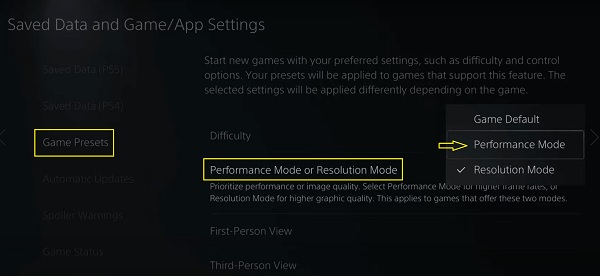 switch to performance mode