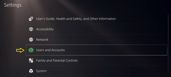 user and account settings