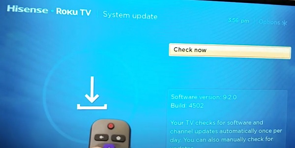 check system update on Hisense Roku TV