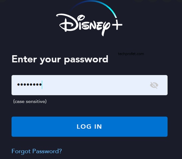 enter password on click on log in
