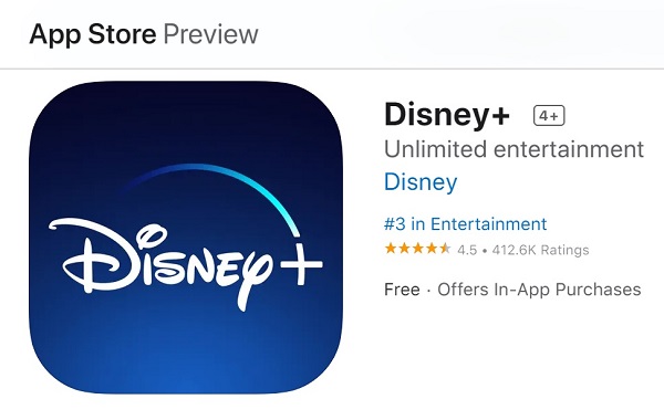 Disney Plus app on Macbook