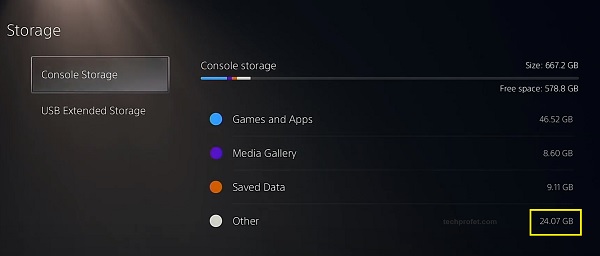 PS5 other storage cleared